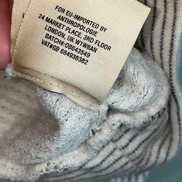 EUC Anthropologie Postmark Bianca Striped Tie Top Sweatshirt Size Small - Picture 7 of 9